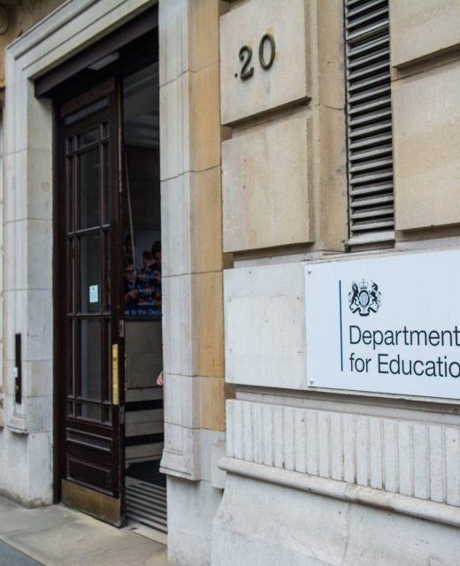 London: Department for Education UK government office in Westminster.